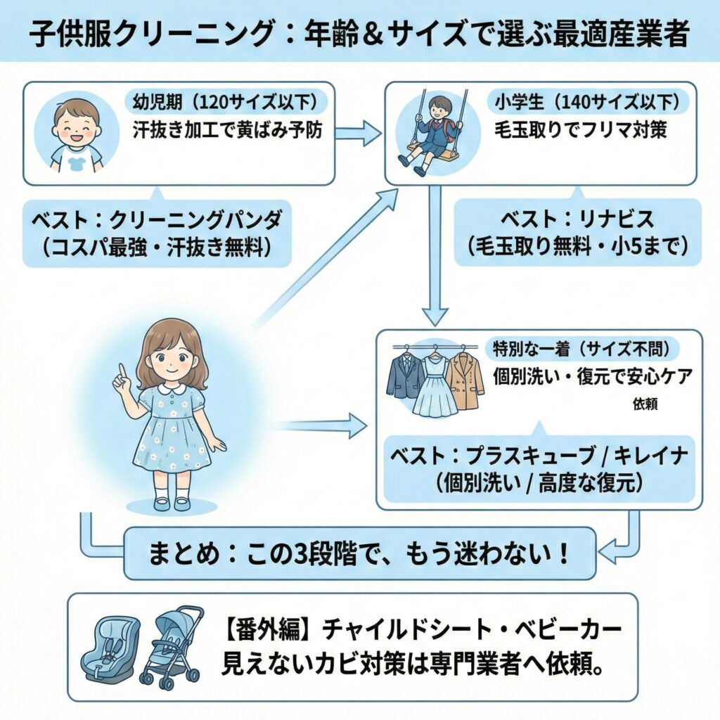 年齢別子供服クリーニングおすすめ業者