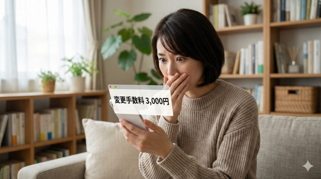 クリーニング保管サービスの期間変更手数料の高さに驚く女性