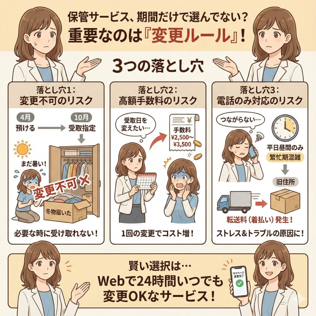 宅配クリーニング保管サービスの保管期間に関する3つの落とし穴