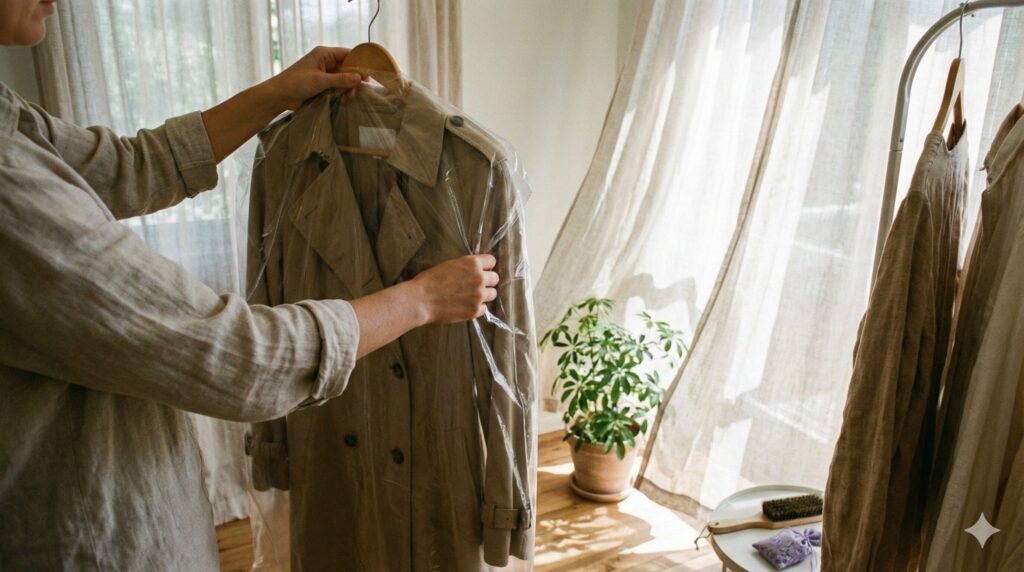 クリーニングの保管サービスから戻ってきた洋服が石油臭がする画像