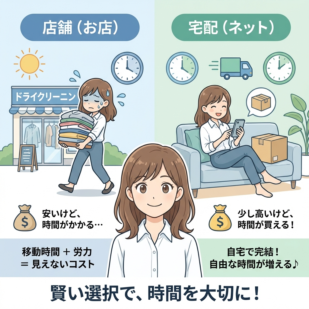 ワイシャツクリーニングの料金相場を図解。安いけど労力のかかる店舗と高いけれどタイパが良い宅配