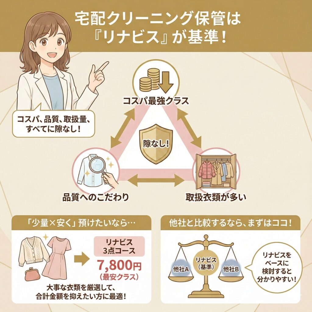 宅配クリーニングの保管サービスを利用するならリナビスがおすすめ