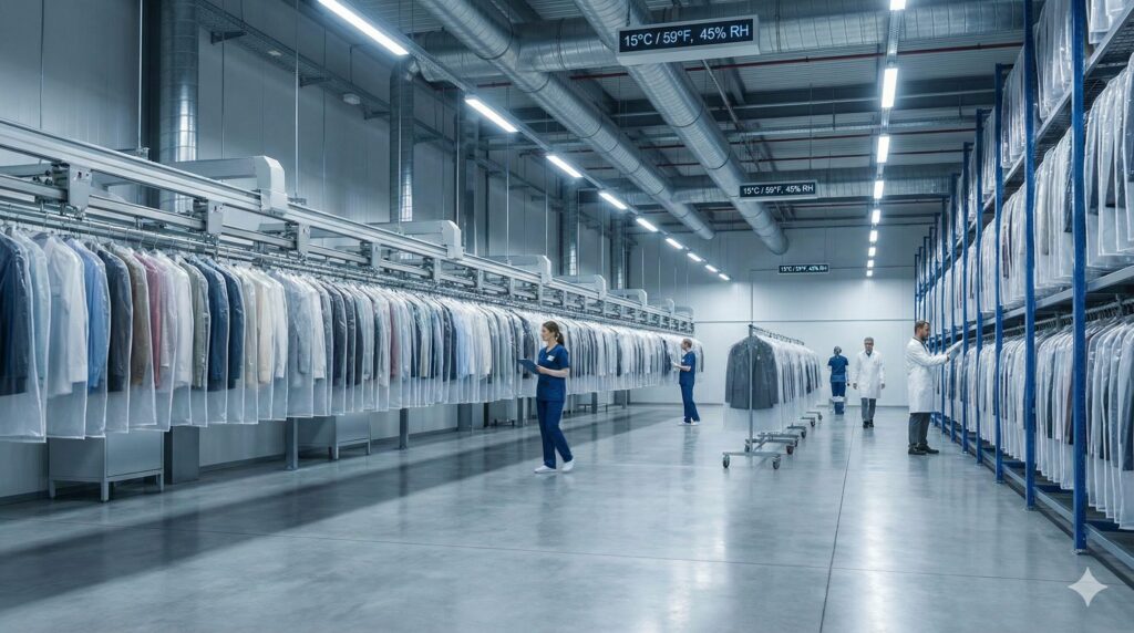 ダウンのクリーニング店の保管イメージ