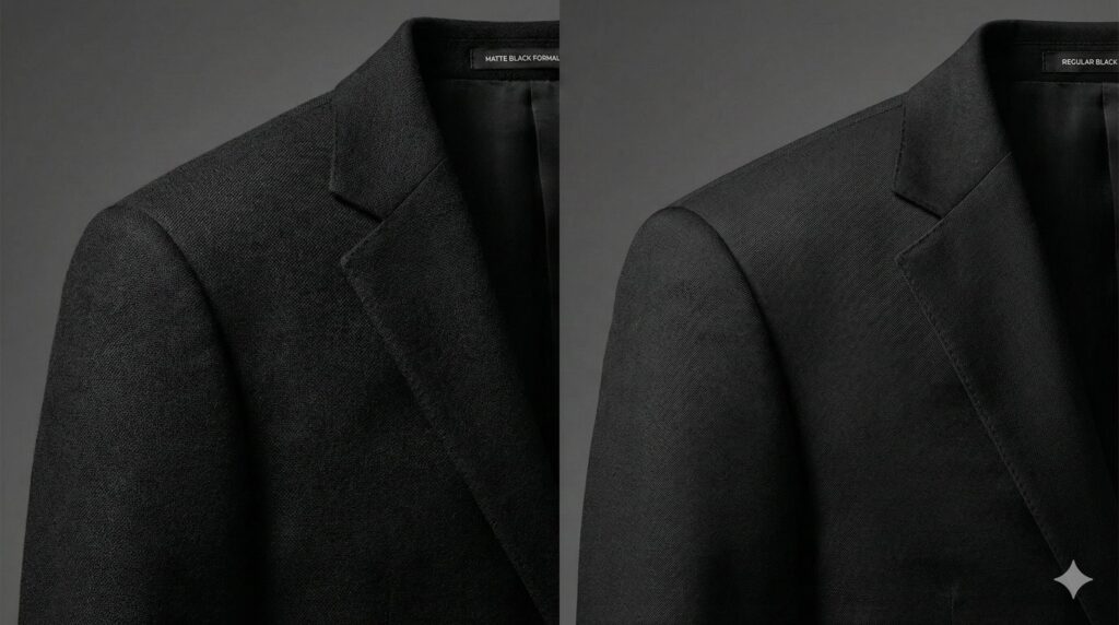 礼服の深黒の質感を示すイメージ