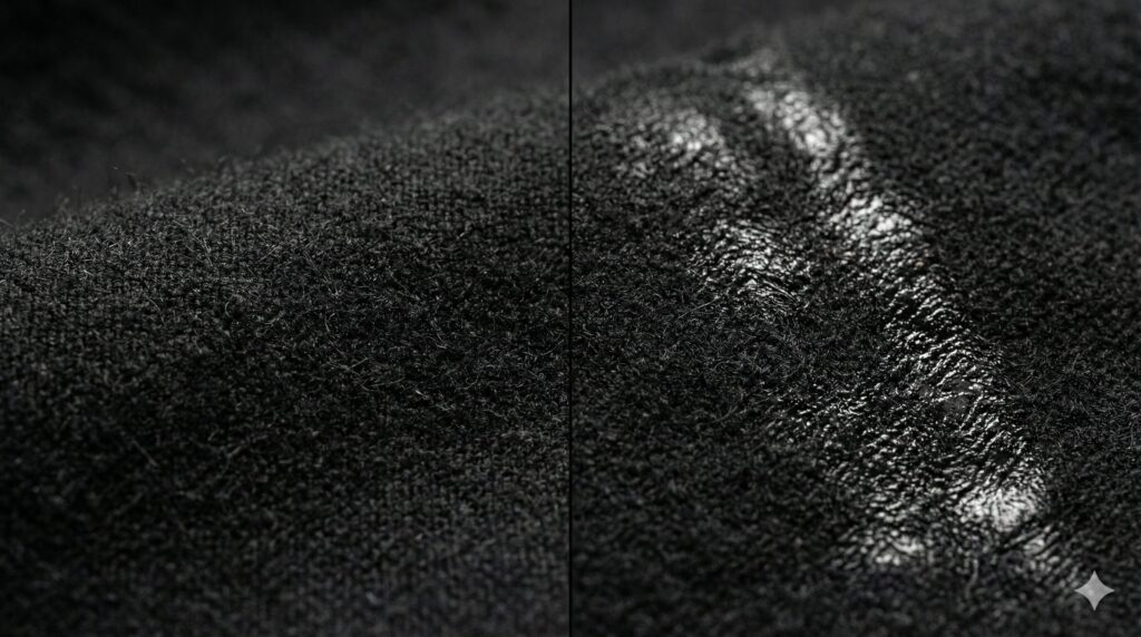 テカリが発生した礼服の比較イメージ