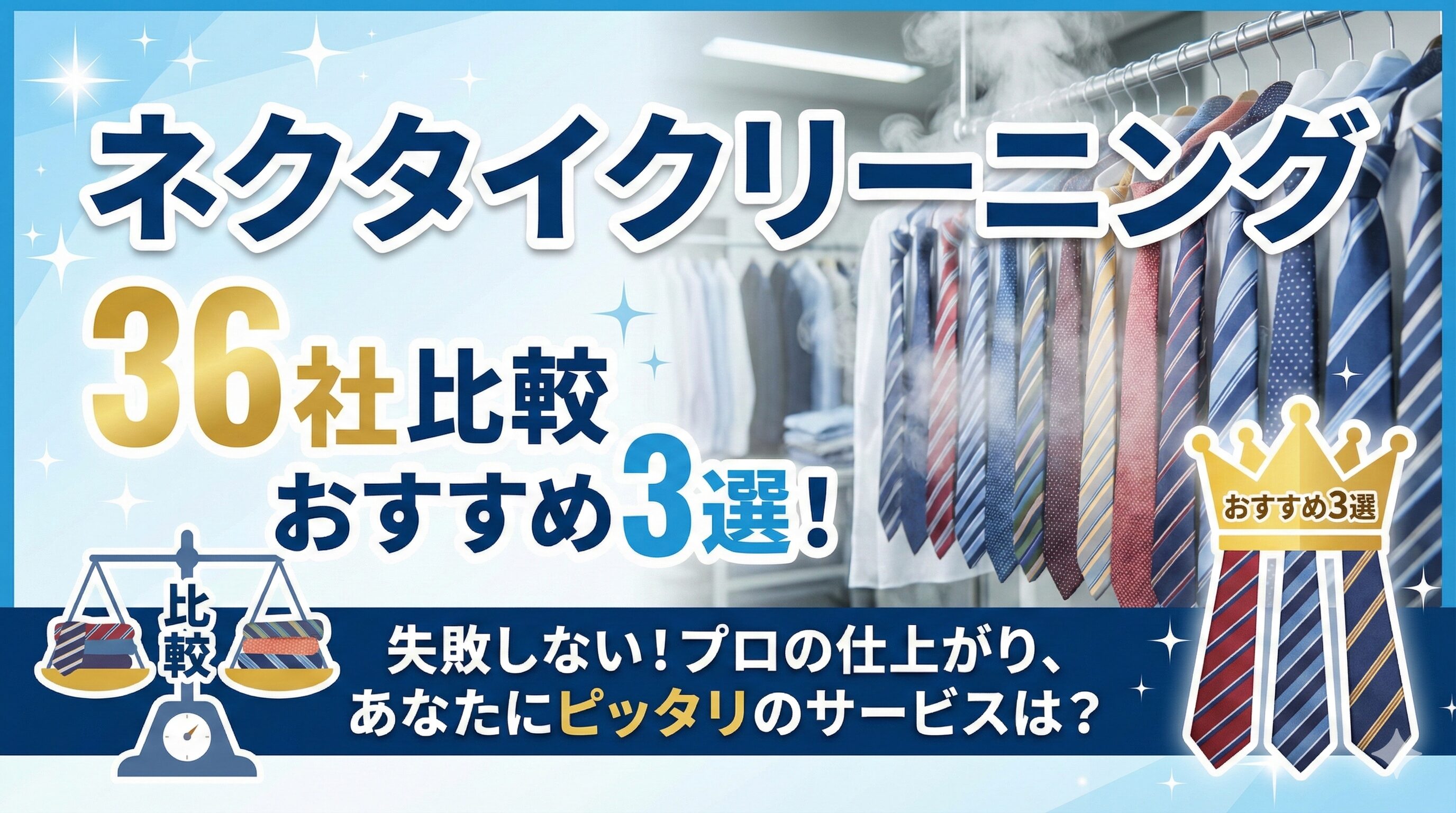 ネクタイクリーニング36社比較おすすめ3選！料金・頻度・日数も