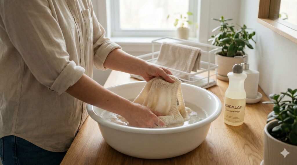 セーターの家庭洗濯のイメージ