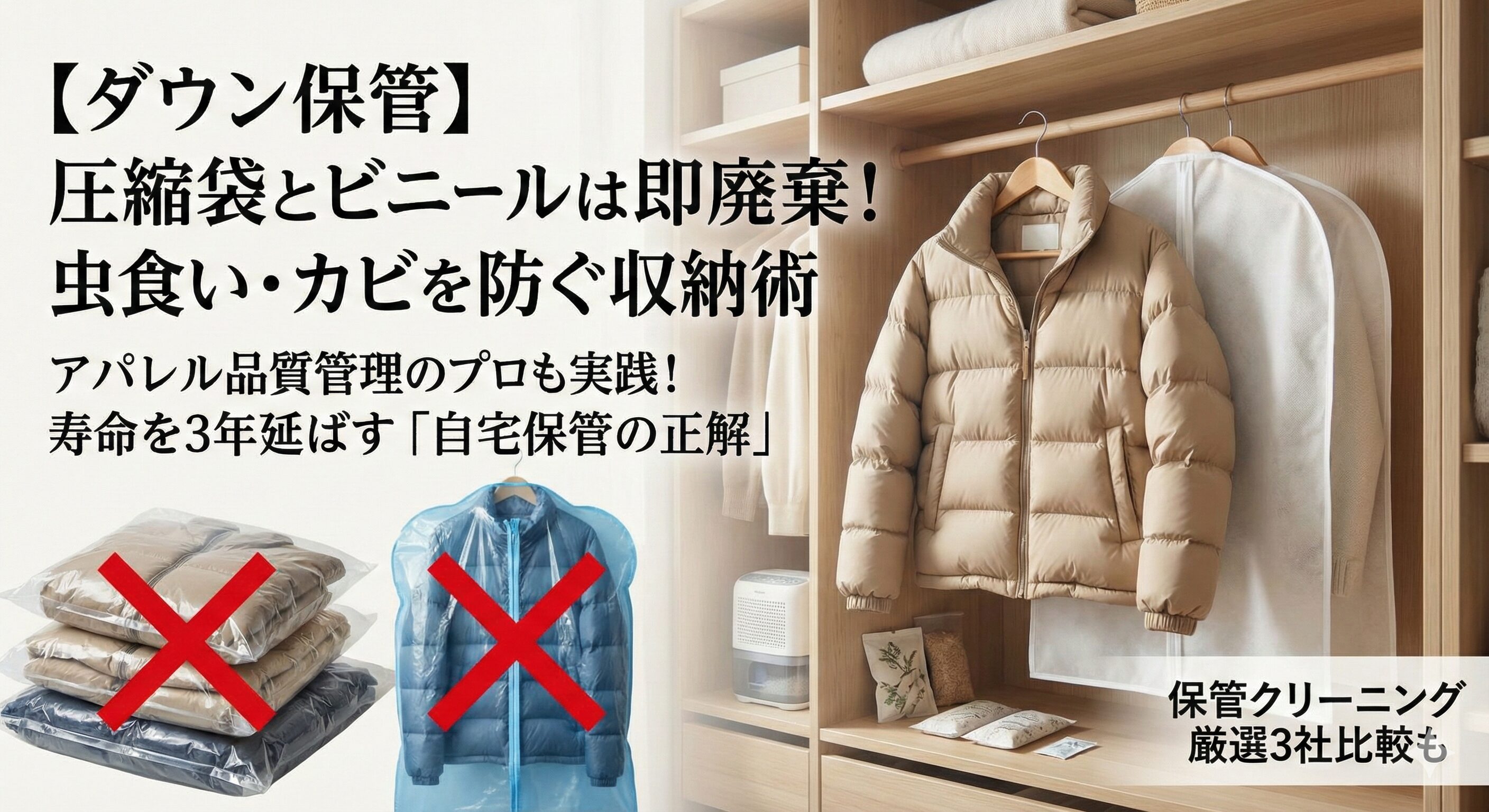 ダウン保管方法まとめ！収納に圧縮袋やたたみは厳禁