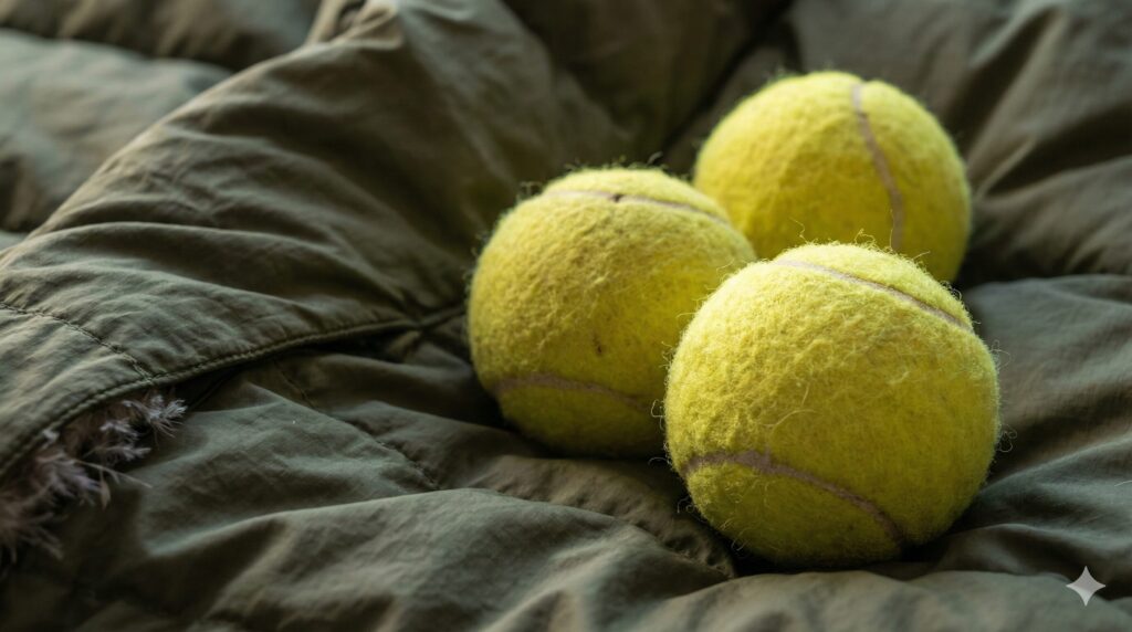 ダウンの乾燥にはテニスボールが有効