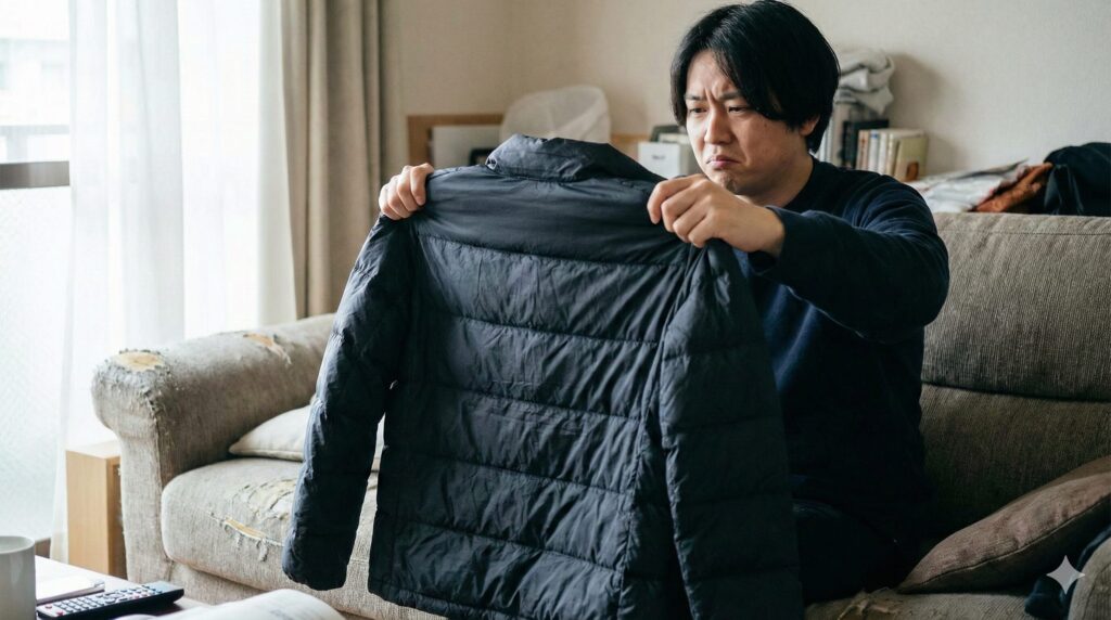 生乾きでぺしゃんこになってしまったダウン