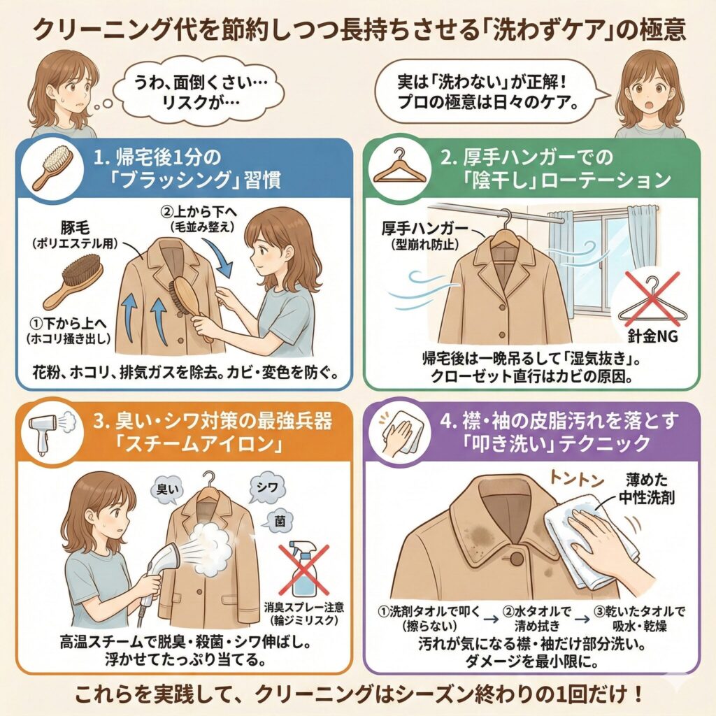 ポリエステルコートの自宅ケア