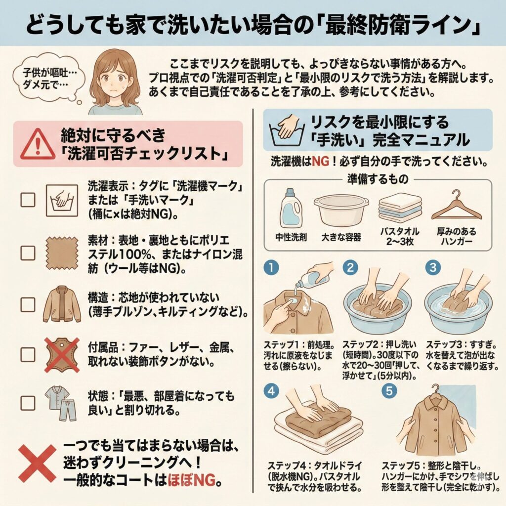 ポリエステルコート洗濯チェックリスト