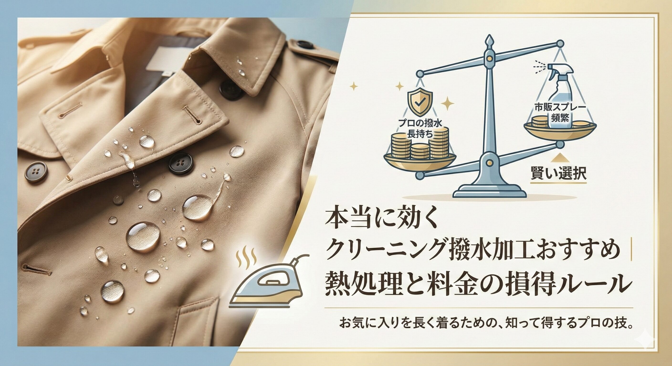 クリーニング店の撥水加工！おすすめの業者と熱処理について