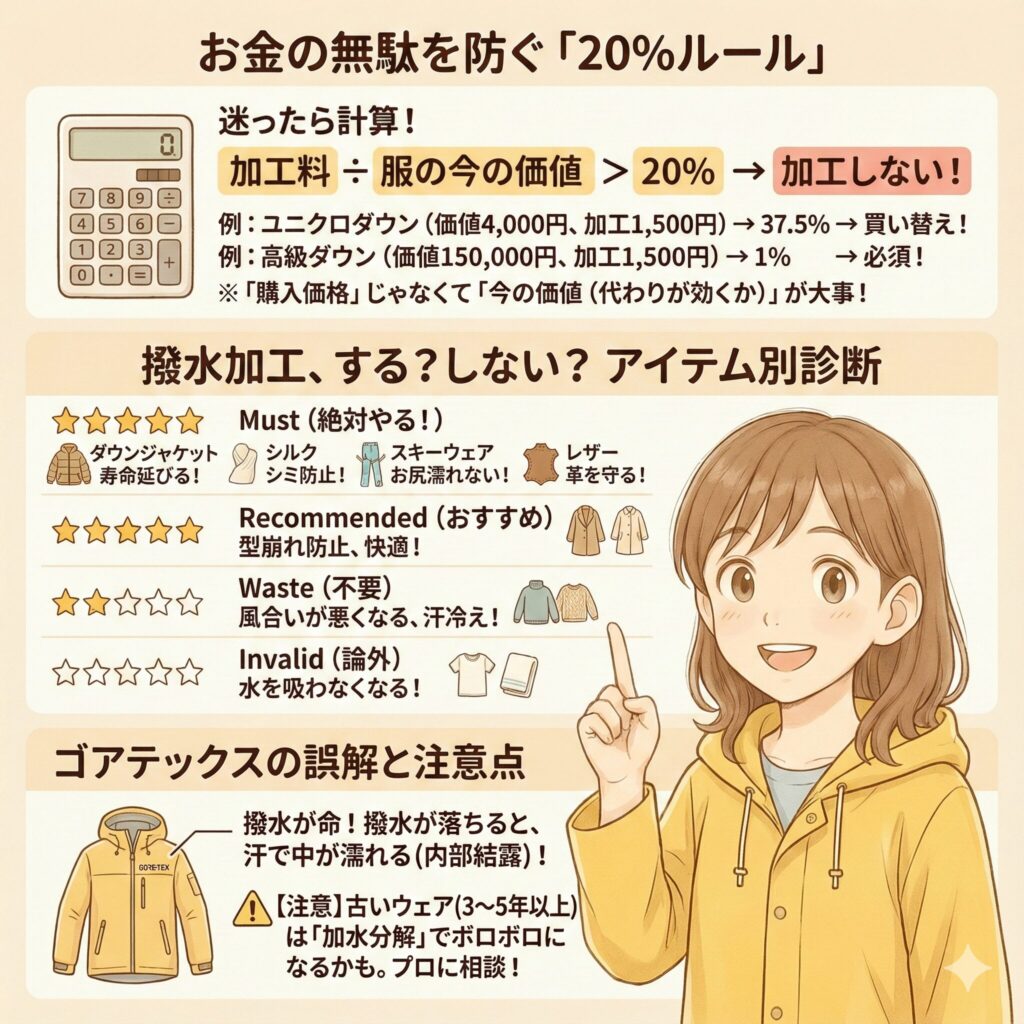 撥水加工の要不要判断フローチャート