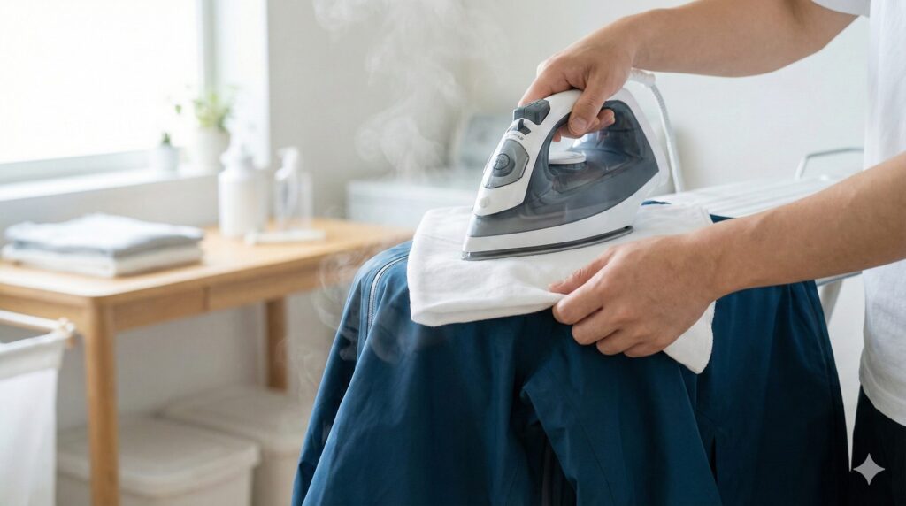 撥水加工をアイロンで復活させる