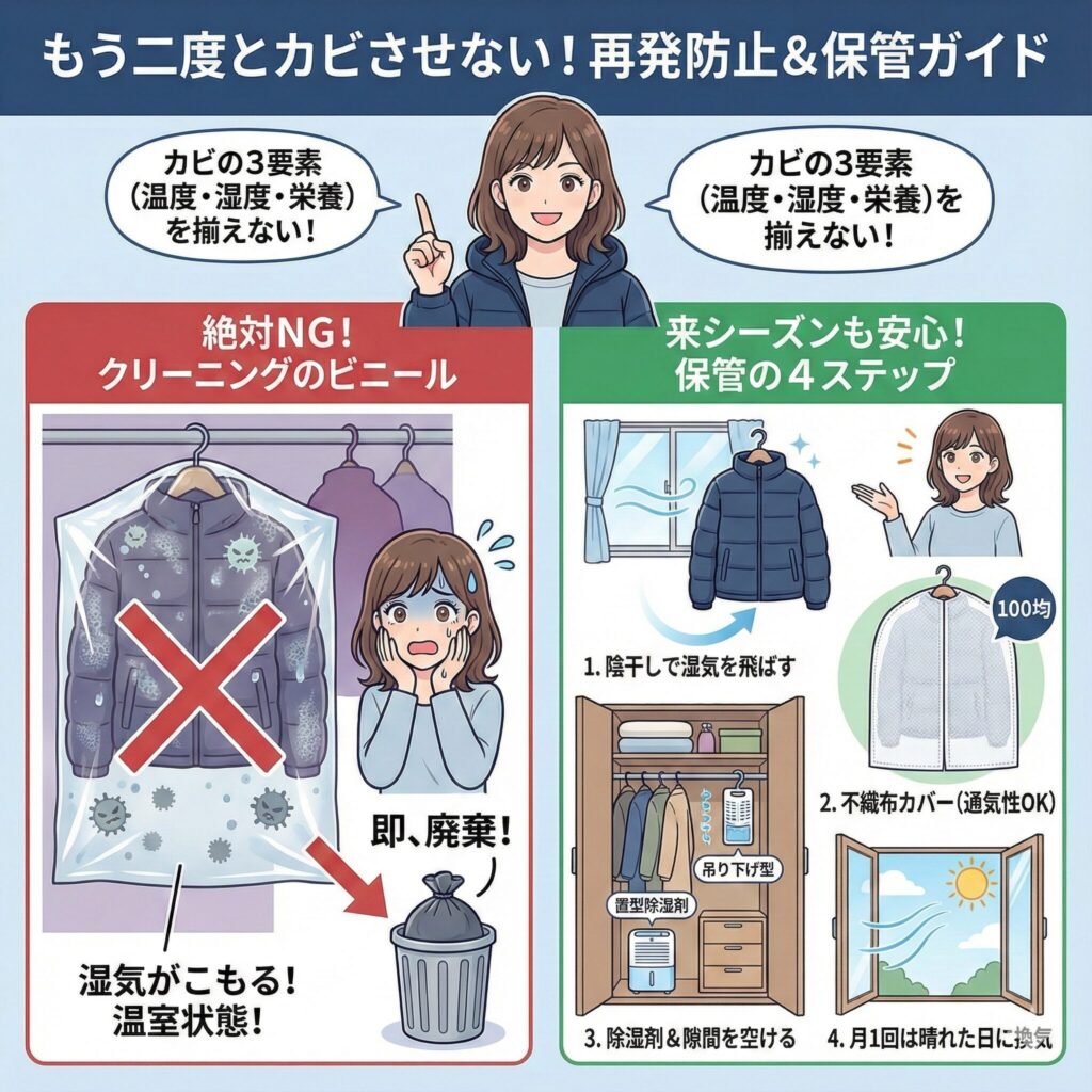 ダウンのカビ予防。自宅でできる対策