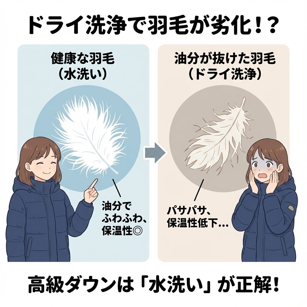 高級ダウンのクリーニングは水洗い
