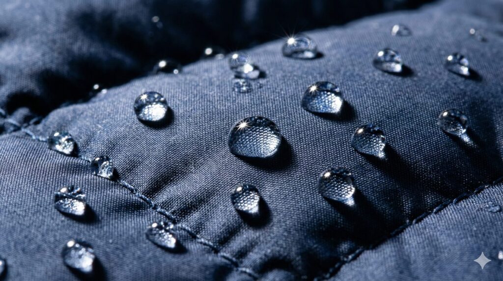 ダウンジャケットに必須の撥水加工