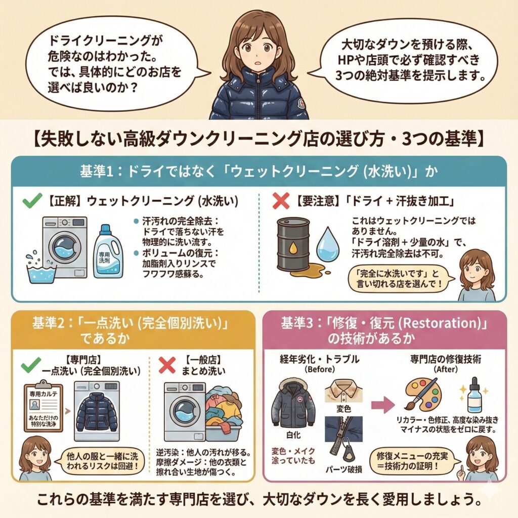高級ダウン宅配クリーニング店の選び方