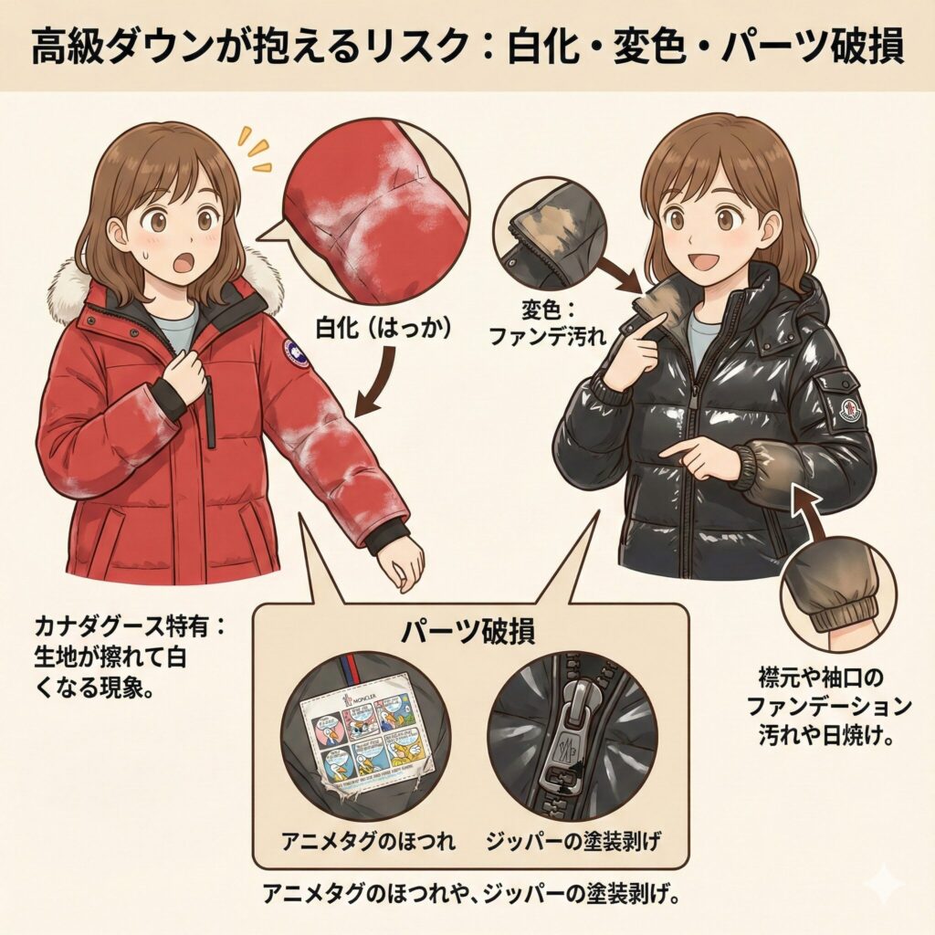 高級ダウンが抱える3つのリスク