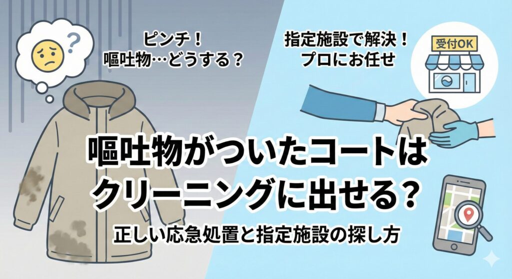 嘔吐物がついたコートをクリーニング