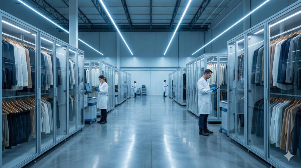 リネットプレミアムクロークの清潔な保管倉庫のイメージ