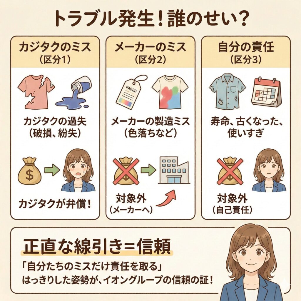 カジタクの賠償基準。責任の所在についての図解