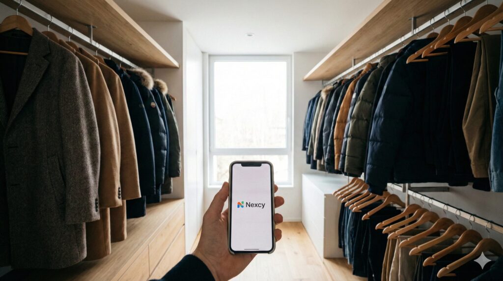 スマホでネクシーシーズンを注文しようとしている人の様子