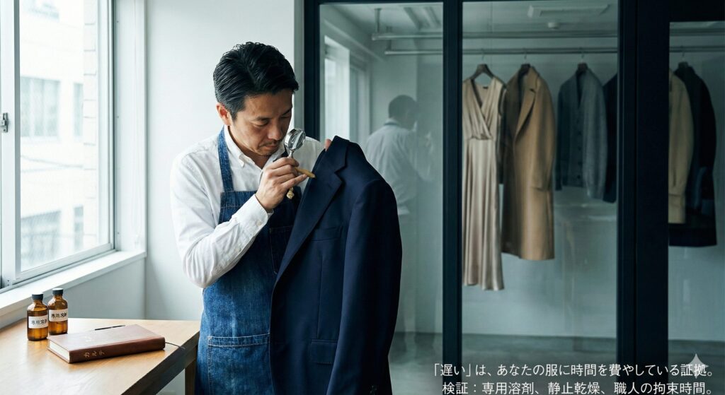 ワードローブトリートメントが高い・遅いのは洋服1点と真摯に向き合っている証拠のイメージ