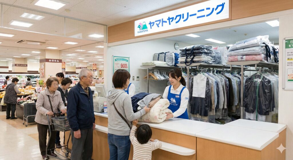 ヤマトヤクリーニングは口コミが少なくてもスーパーなどの取次店も行っている安心の実績のイメージ