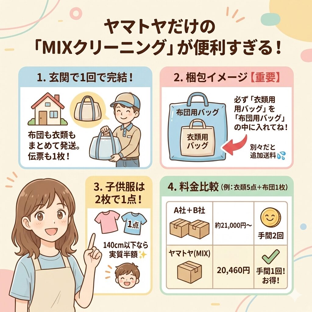 ヤマトヤクリーニングのMIXクリーニング図解