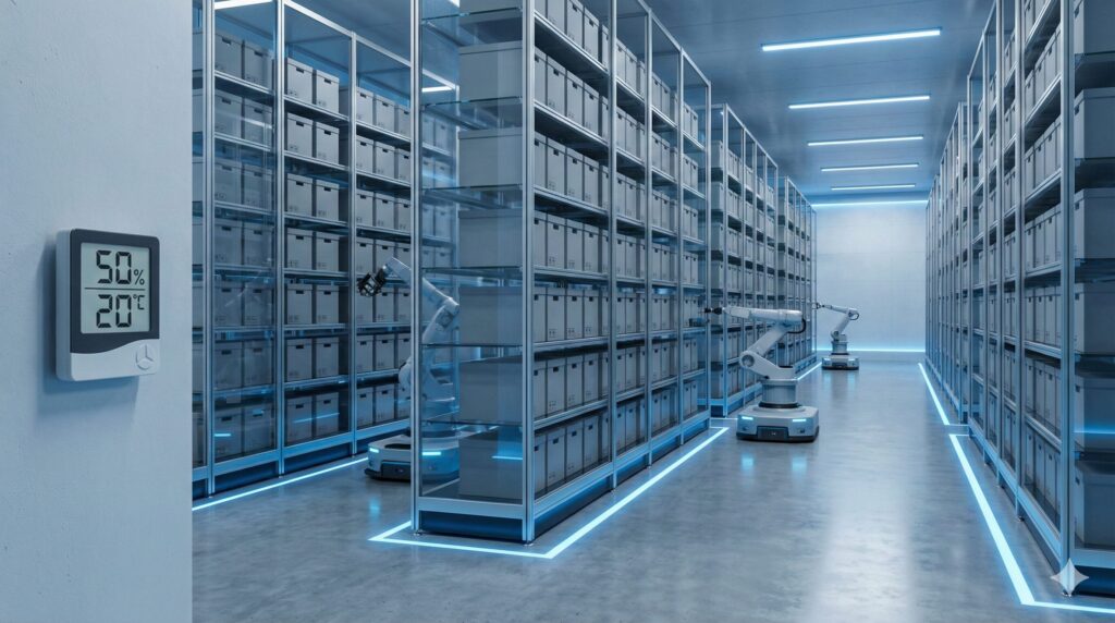 服の預かりサービス会社の倉庫内イメージ