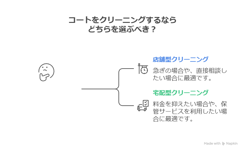 コートをクリーニングするなら店舗と宅配どちら
