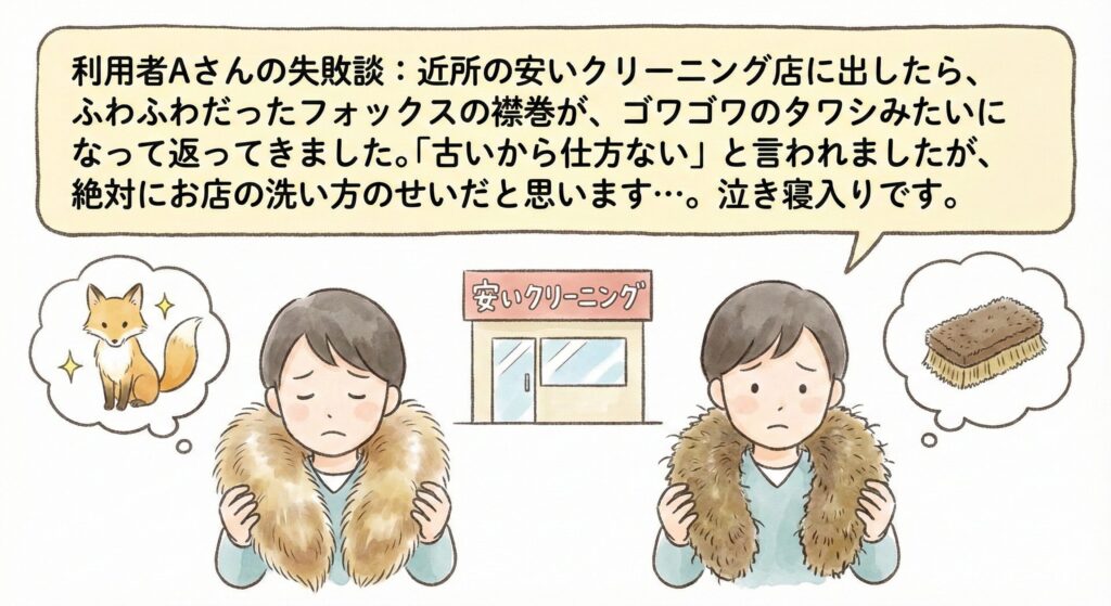 毛皮コートクリーニングの失敗談