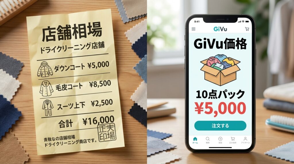 GivUと他社を料金で比較したイメージ画像