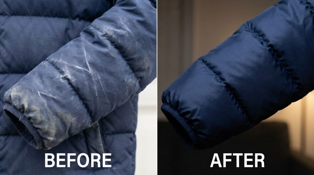 キレイナのカナダグース白化修復のビフォーアフターのイメージ