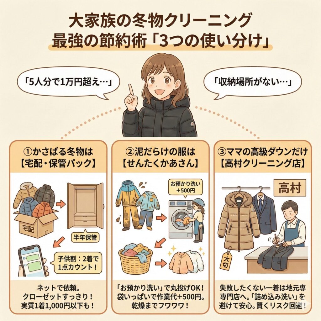 大家族ママのクリーニングの使い分け