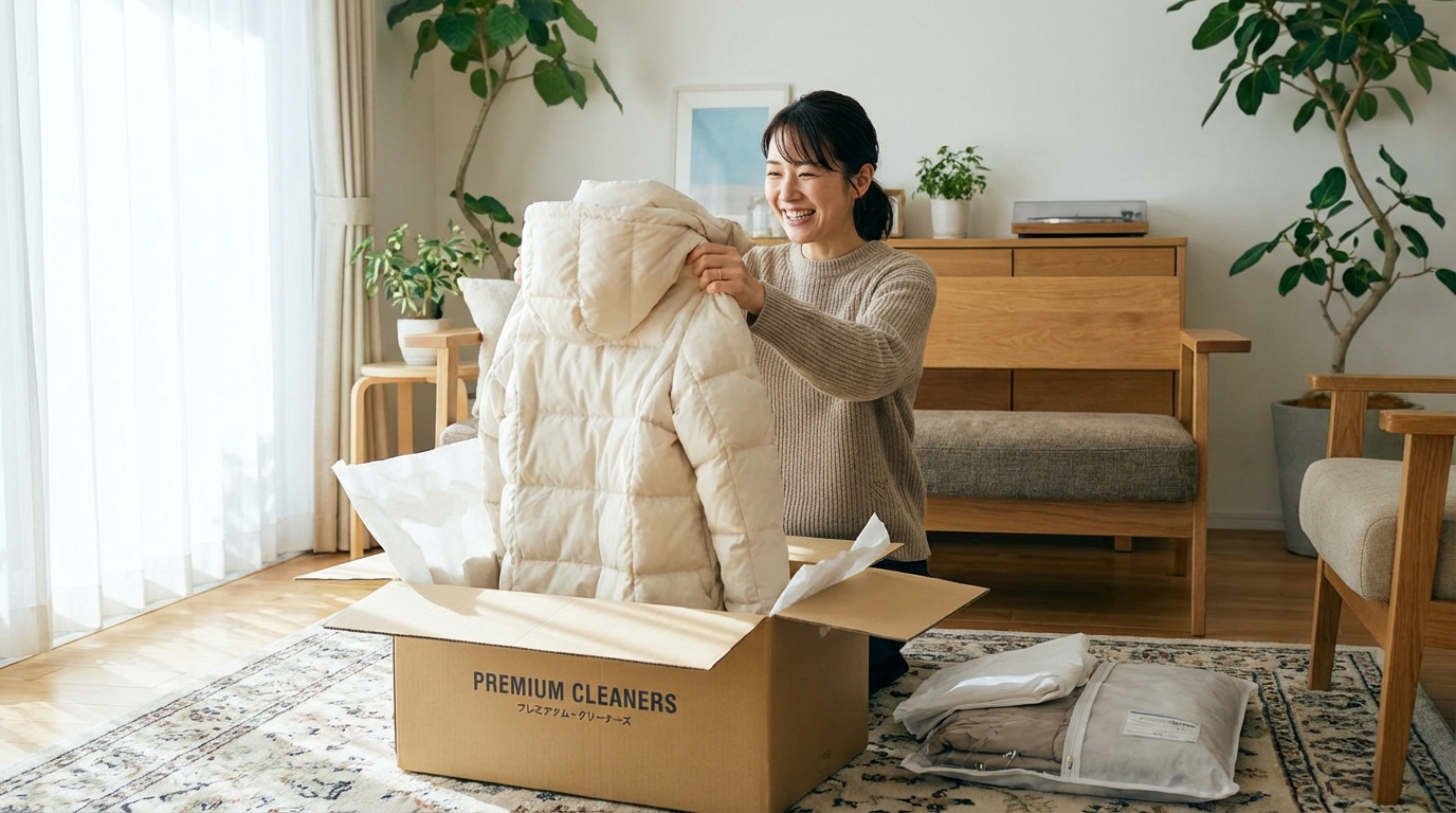 ユーザーが実際に受け取った仕上がり品のイメージ（ふっくらしたダウンなど）