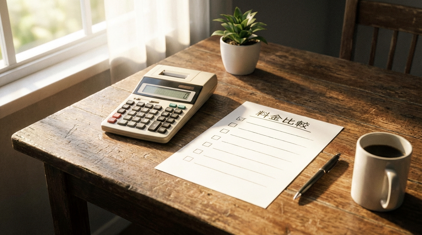 電卓と料金表のイメージ