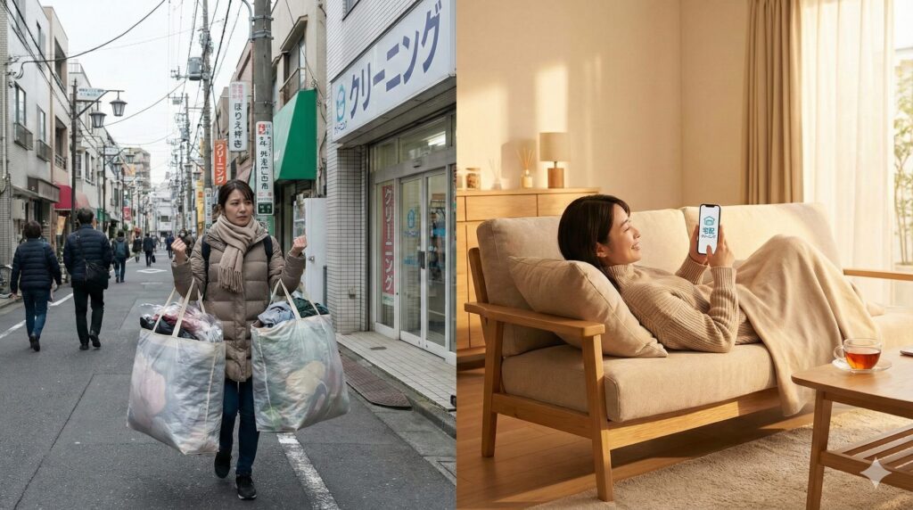 店舗型と宅配型の比較イメージ