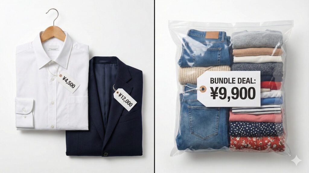 個別タイプとパックタイプの違いを示すイメージ