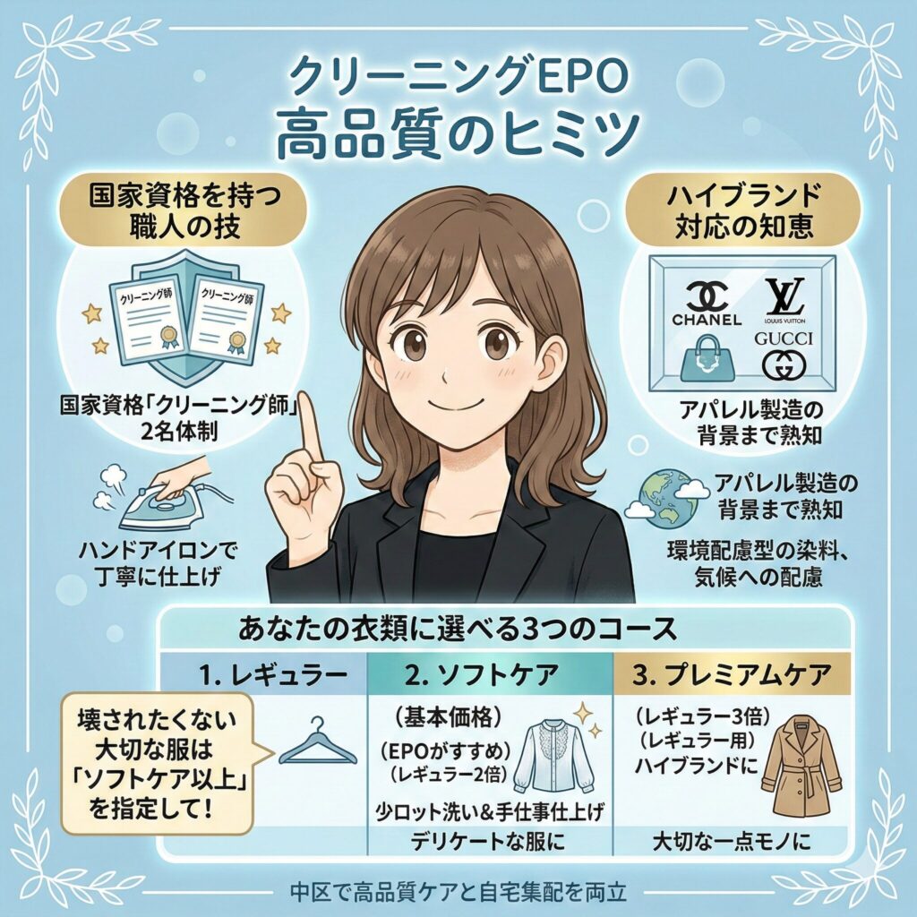 クリーニングEPOの高品質についての図解