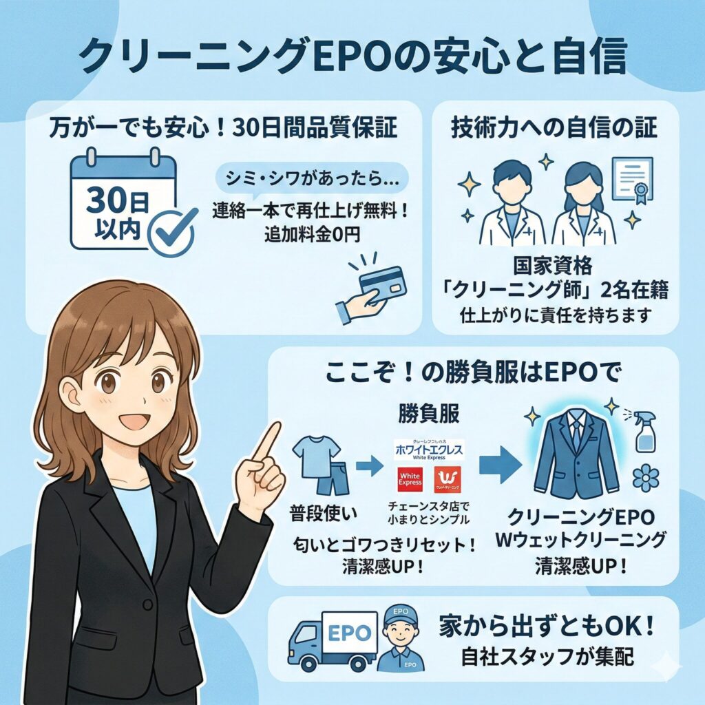 クリーニングEPOの保証内容について図解