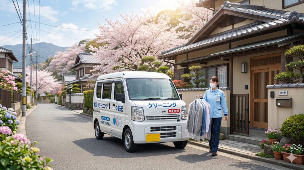ふくやクリーニングの集配サービスイメージ