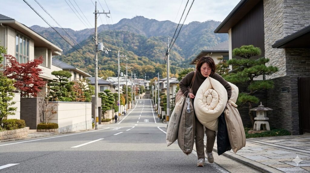 坂道の多い芦屋市の住宅街イメージ