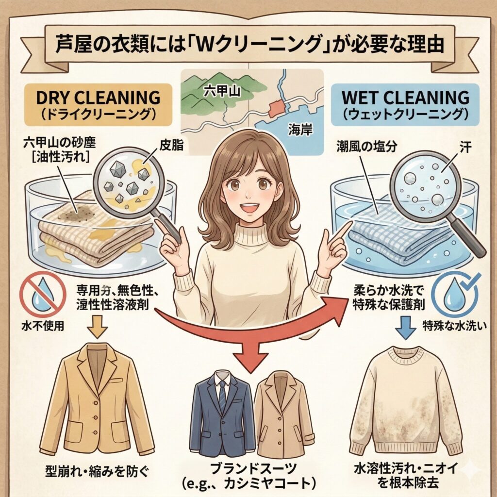 芦屋のクリーニングにｗクリーニングが必要な理由を図解