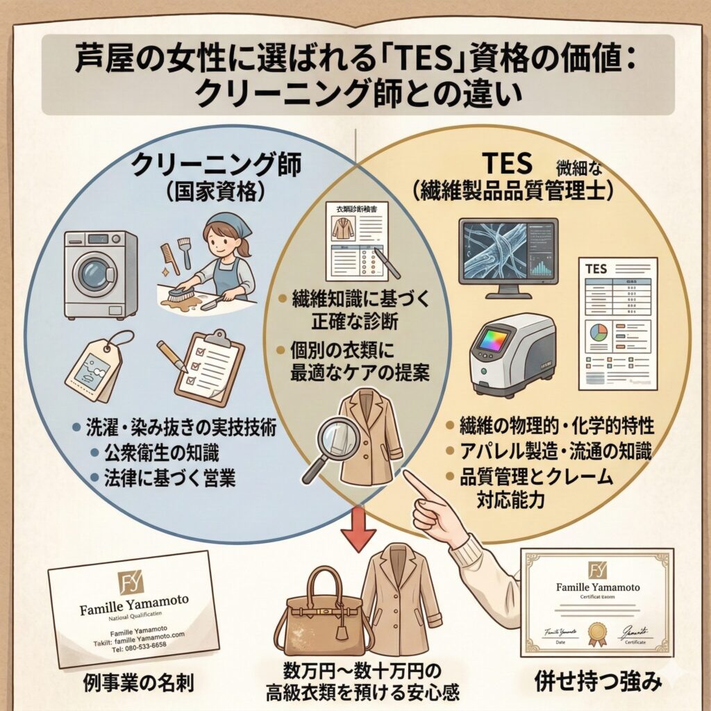 TESとクリーニング師の違いを図解