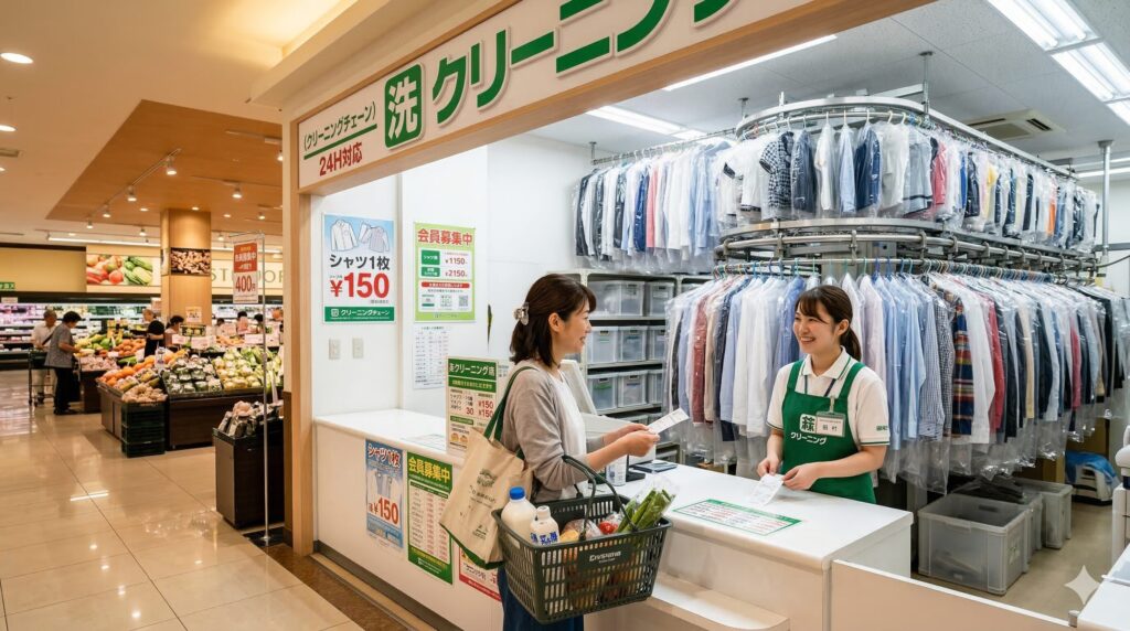 チェーン店での日常着クリーニングのイメージ