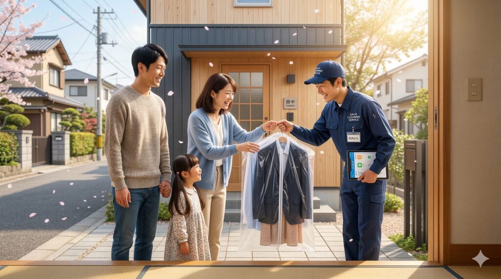 かわせクリーニングの集配サービスイメージ