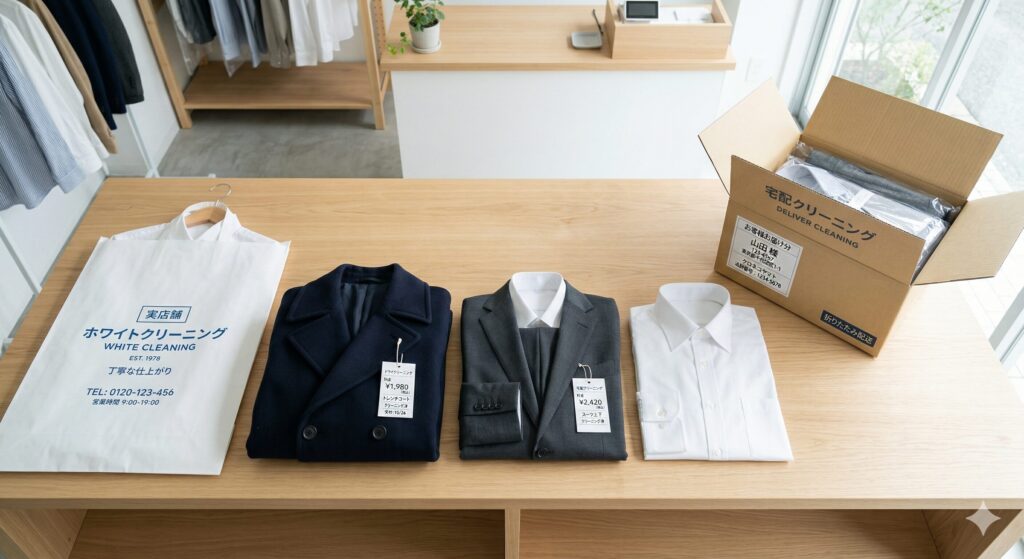 実店舗と宅配クリーニングの料金比較イメージ